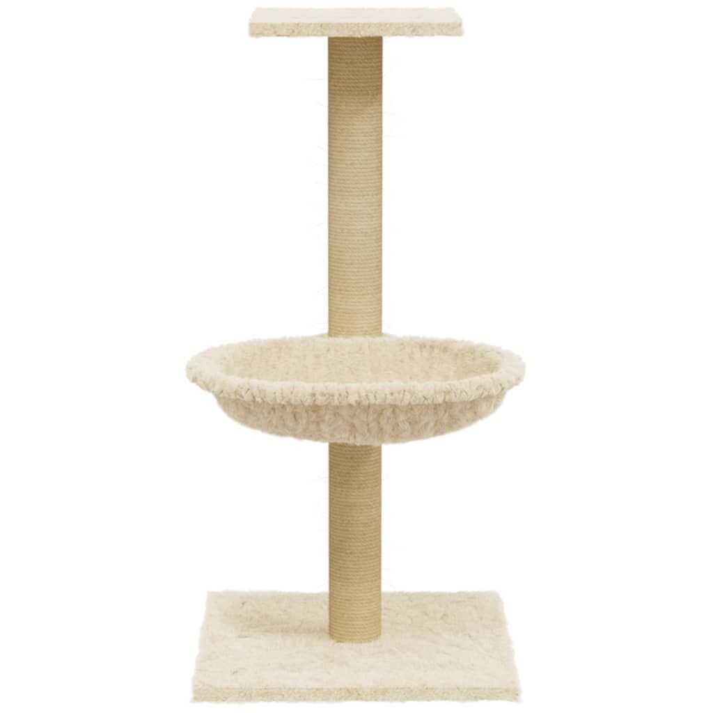 Vidaxl Rascador Para Gatos Con Poste De Sisal Crema 74 Cm_3