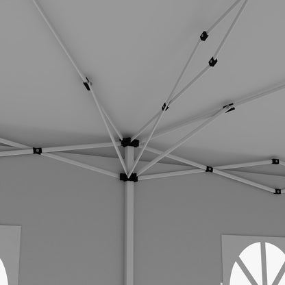 Outsunny Carpa Plegable 6x3 M Con 6 Paneles 2 Puertas Con Cremallera Blanco_4