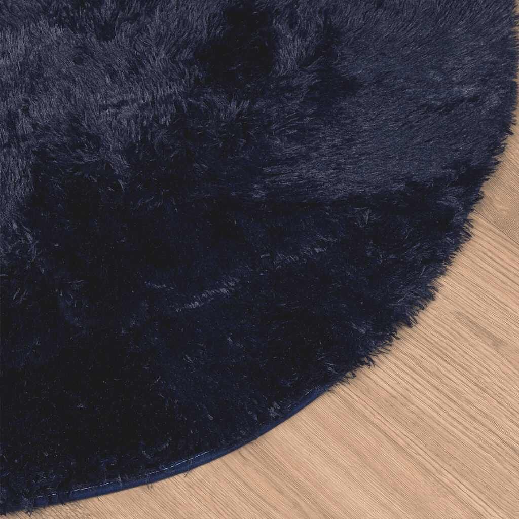 Vidaxl Alfombra De Pelo Largo Navarra Azul Marino 200x200 Cm Poliéster_3