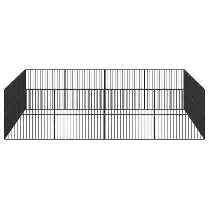 Vidaxl Corralito Para Perros Con 16 Paneles Acero Galvanizado Negro_3