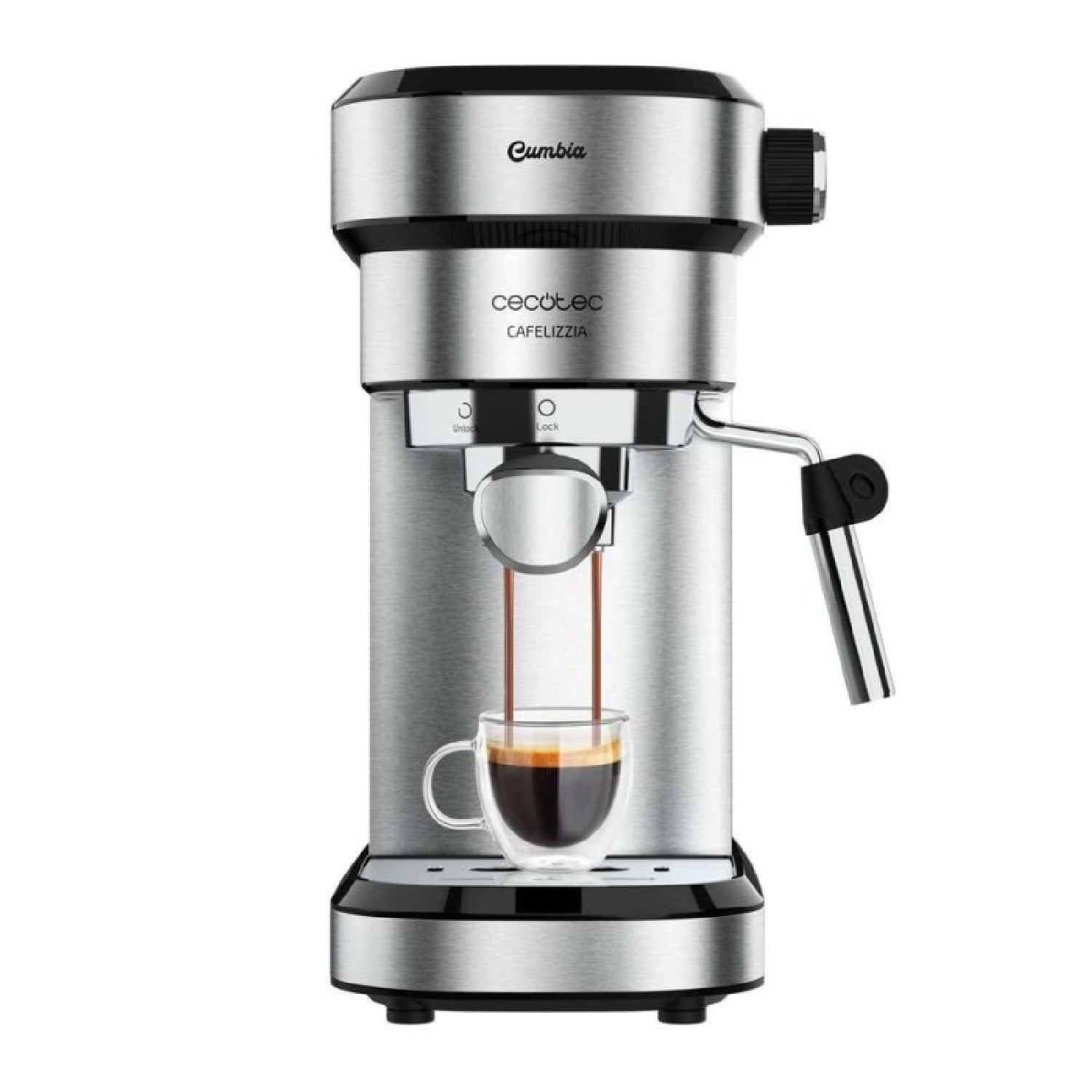 Cecotec Cafetera Express Con Doble Salida Cafelizzia Steel. 1350w Brazo Portafiltro Con Dos Filtros Vaporizador Orientab_0