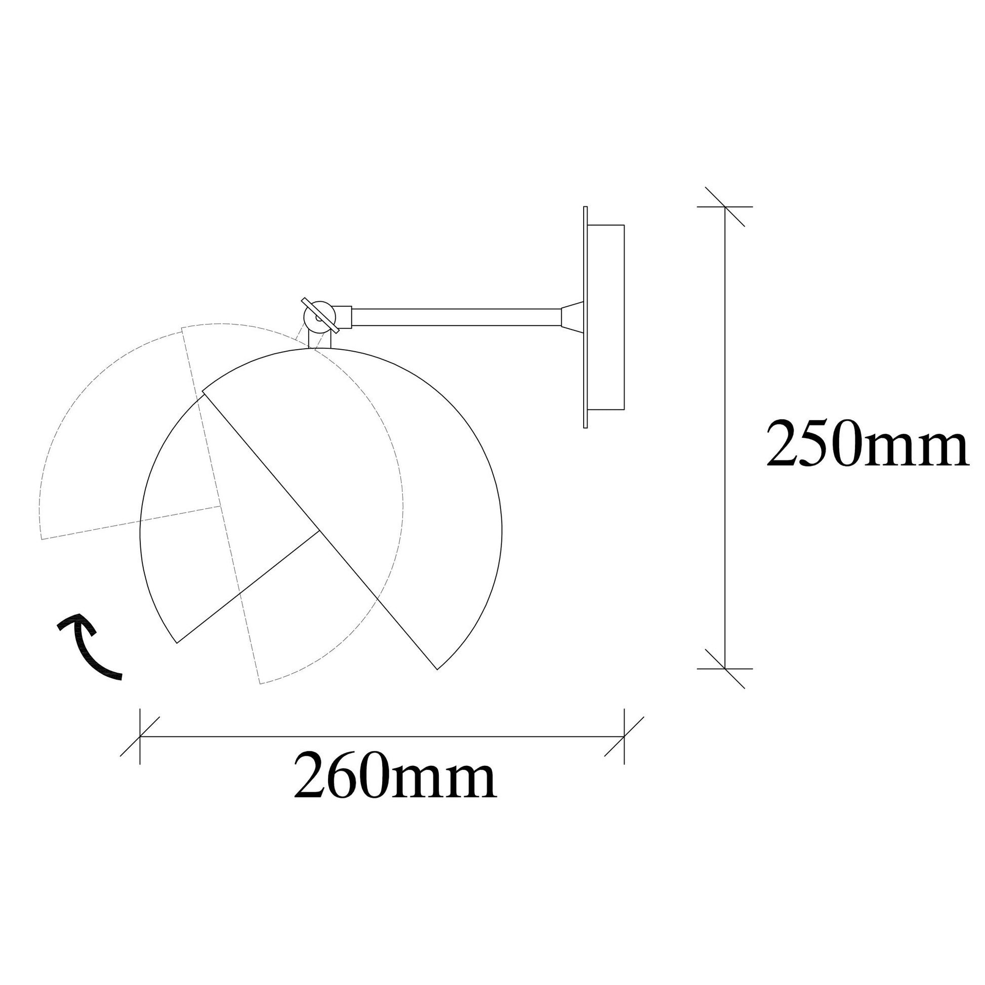 Aplique De Pared, Metal , Negro oro, 20x26x25, Casquillo E 27 Max 40 W_1