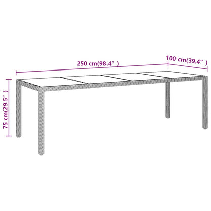 Juego De Comedor De Jardín 11 Piezas Ratán Sintético Marrón / Vetonek_3