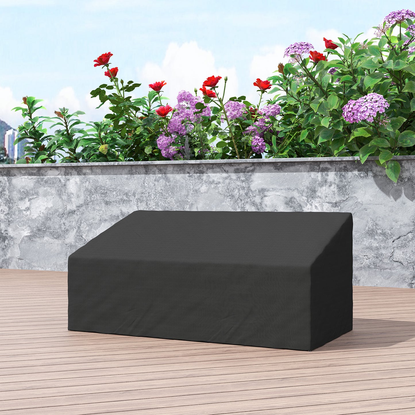 Outsunny Funda Para Banco De Jardín 3-4 Plazas Tela Oxford 600d 218x111x63/101cm_4