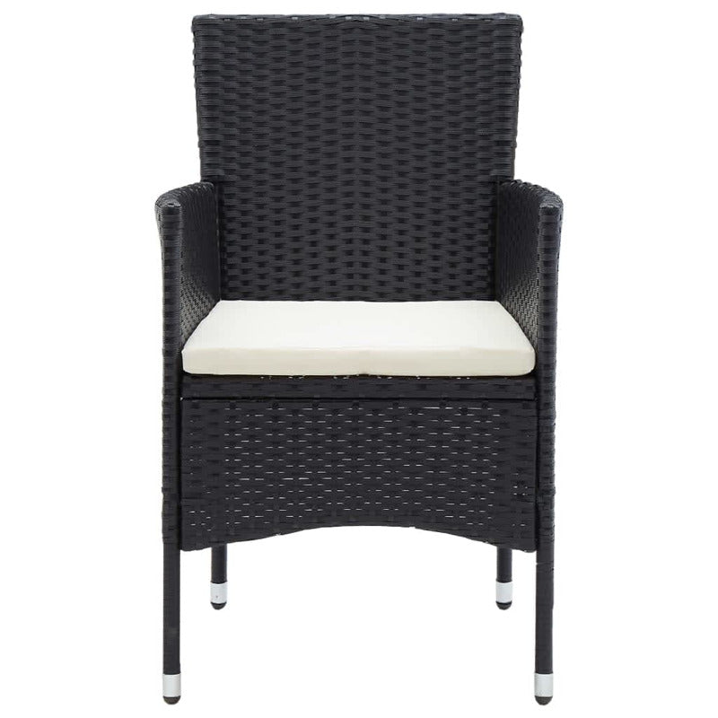 Vidaxl Set De Comedor De Jardín 7 Pzas Y Cojines Ratán Sintético Negro_5