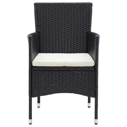 Vidaxl Set De Comedor De Jardín 7 Pzas Y Cojines Ratán Sintético Negro_5