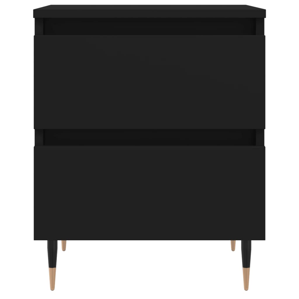 Mesita De Noche Madera De Ingeniería Negro 40x35x50 Cm_3