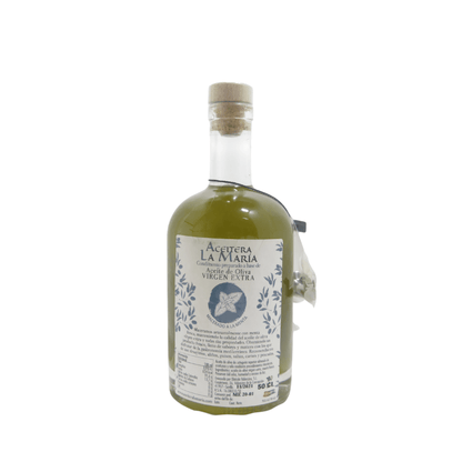 Aceite De Oliva Virgen Extra Macerado A La Menta 50 Cl Con Vertedor Metálico
