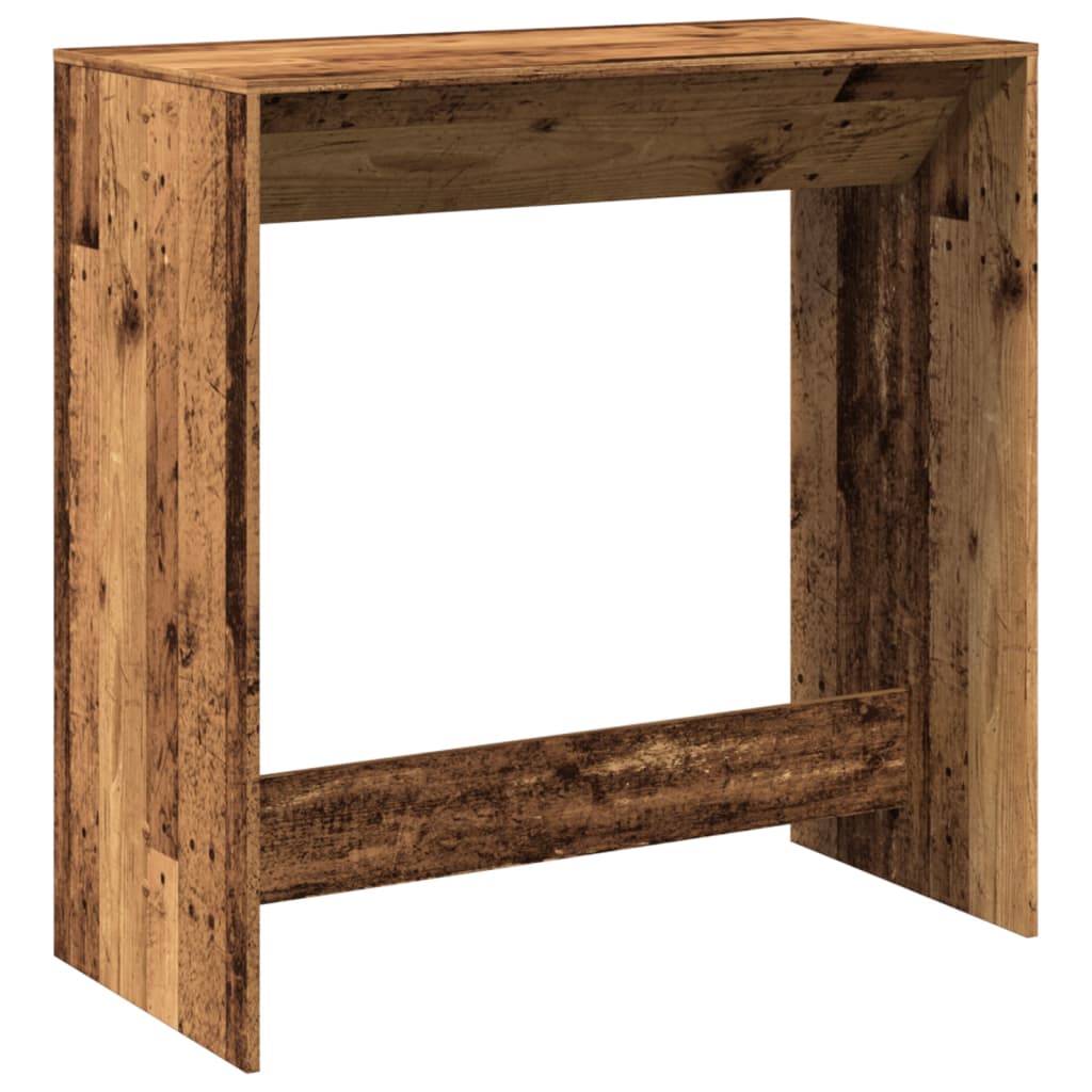 Mesa Alta De Bar Madera Ingeniería Envejecida 102x50x103,5 Cm_0
