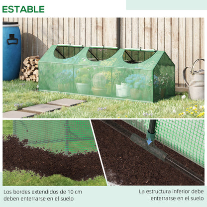 Outsunny Invernadero De Terraza 180x60x60 Cm Acero Con 3 Ventanas Verde_5