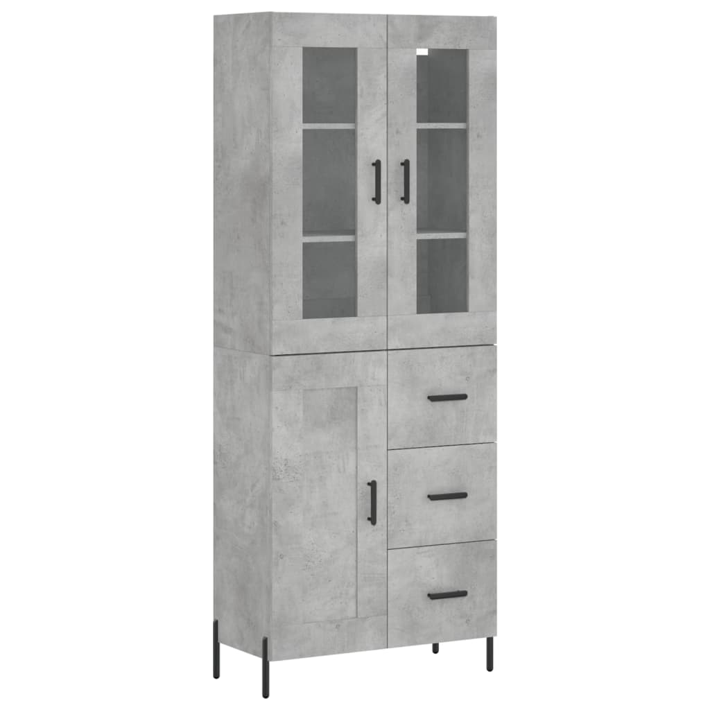 Aparador Alto Madera Contrachapada Gris Hormigón 69,5x34x180 Cm_1