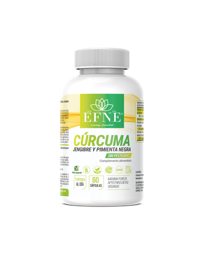 Cúrcuma + Jengibre + Pimienta Negra Efne — 60 Cápsulas_0