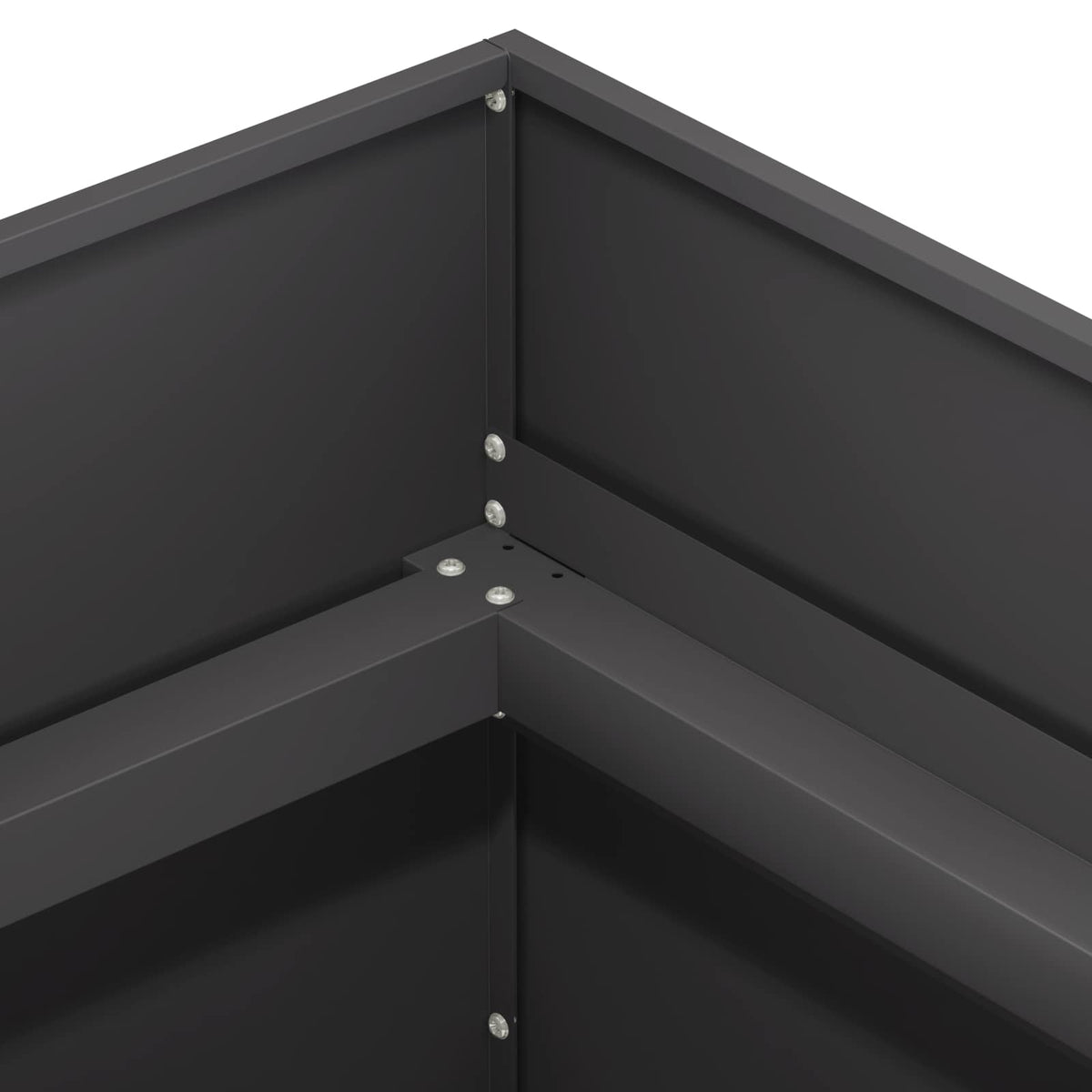 Macetero De Jardín Negro 80 X 80 X 60 Cm Acero Laminado En Frío_4