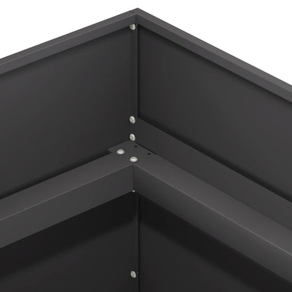 Macetero De Jardín Negro 80 X 80 X 60 Cm Acero Laminado En Frío_4