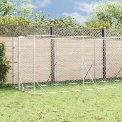 Perrera De Exterior Con Toldo Acero Galvanizado Plata 2x10x2,5m_2
