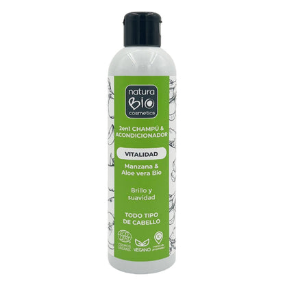 Champú & Acondicionador 2 en 1 Vitalidad Aloe & Manzana Bio 250 ml NaturaBIO