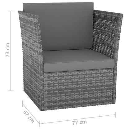 Vidaxl Silla De Jardín Con Taburete Ratán Sintético Gris Antracita_2