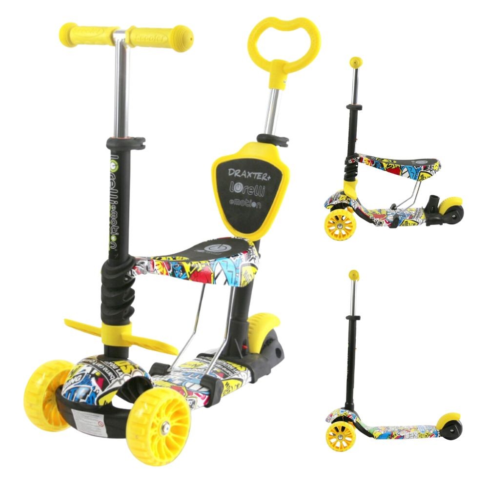 Patinete Evolutivo Con Asiento Y Mango Parental Draxter Plus Graffiti Smile_0