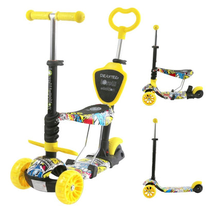 Patinete Evolutivo Con Asiento Y Mango Parental Draxter Plus Graffiti Smile_0