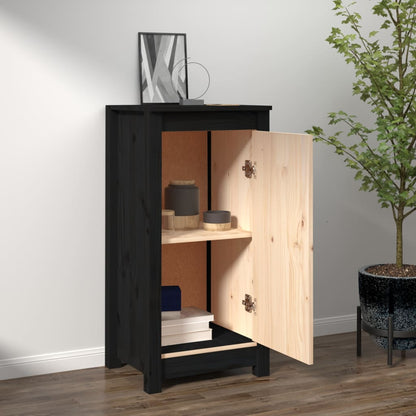 Aparador De Madera Maciza De Pino Negro 39x35x80 Cm / Vetonek_1