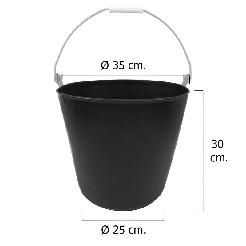 Cesto Plastico Negro Un Asa 22 Litros