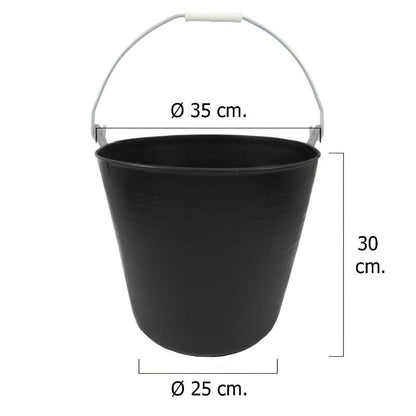 Cesto Plastico Negro Un Asa 22 Litros_1