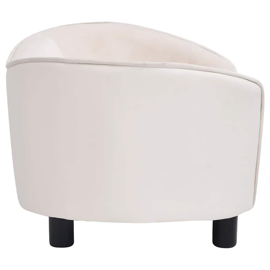 Vidaxl Sofá Para Perros Felpa Y Cuero Sintético Crema 69x49x40 Cm_4