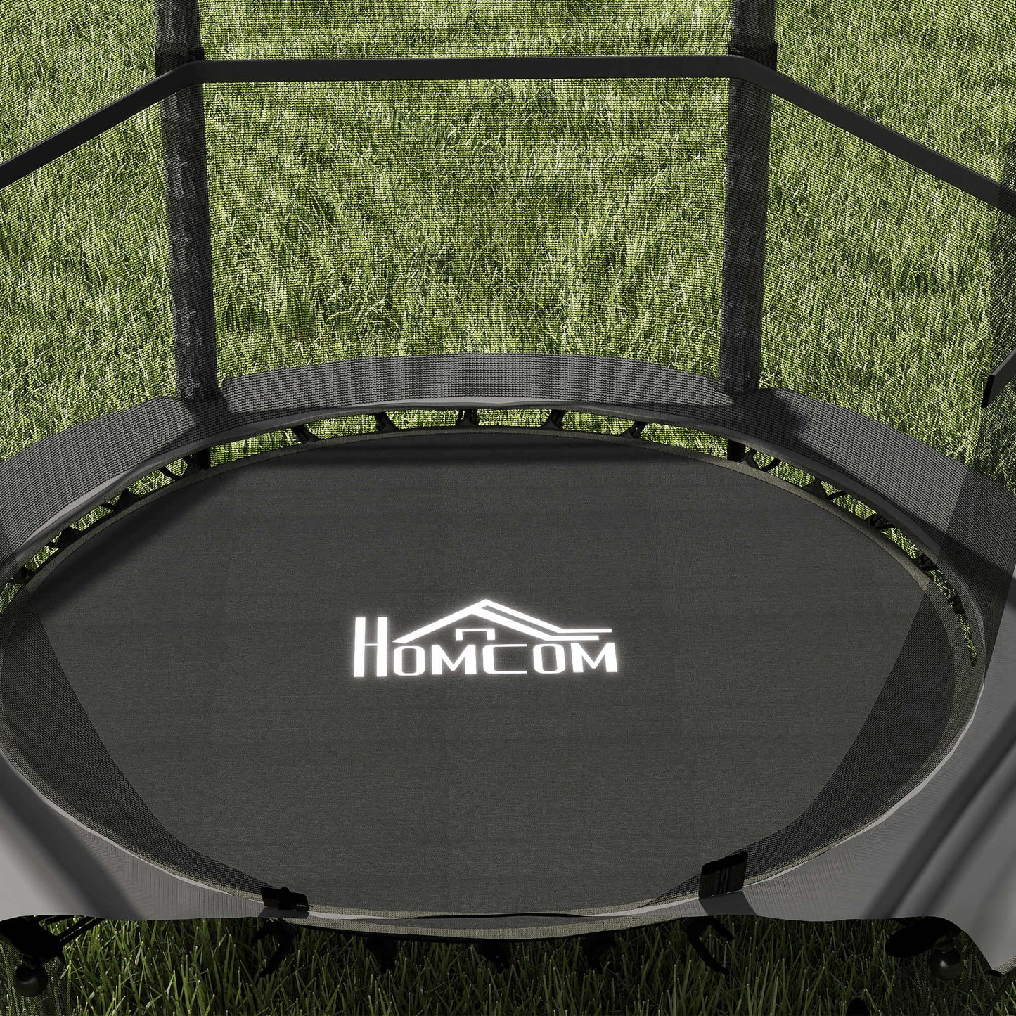 Homcom Cama Elástica Infantil Ø140 Cm Con Red De Seguridad Negro_4