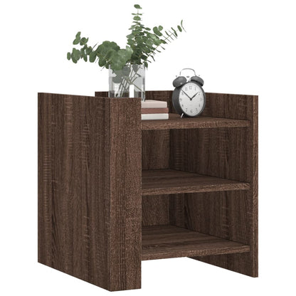 Mesita De Noche Madera De Ingeniería Roble Marrón 45x50x50 Cm_1