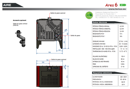 Bricosol Estufa De Pellets Ares 6 Blanco Perla De Ferlux_4