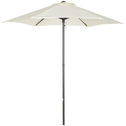 Outsunny Sombrilla Jardín Ø2x2 M Parasol De Aluminio Con Poste Desmontable Beige_0