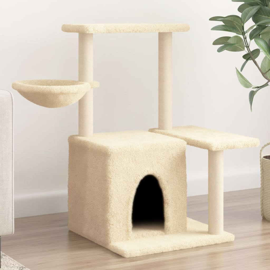Vidaxl Rascador Para Gatos Con Postes De Sisal Color Crema 83 Cm_1