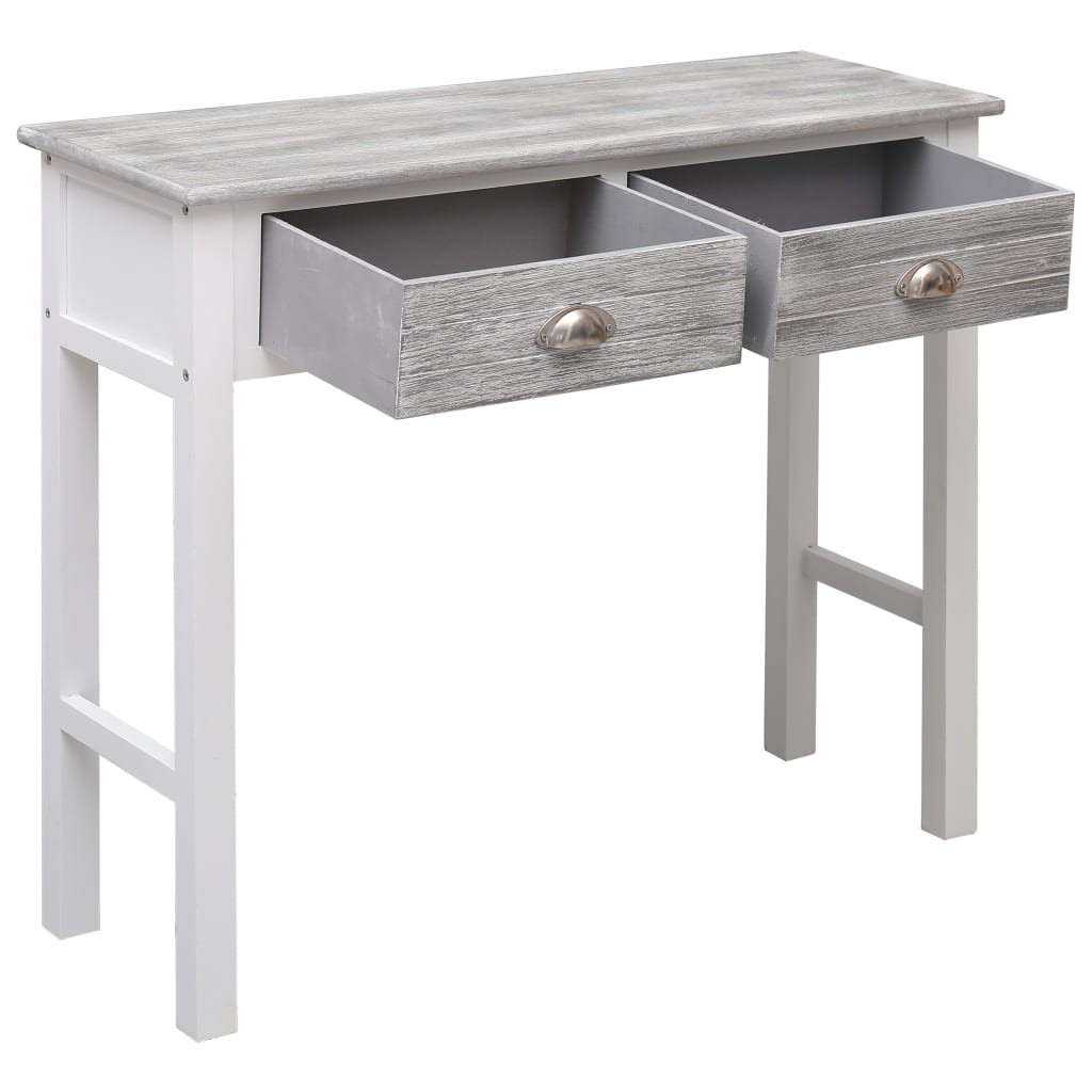 Mesa Consola De Madera Gris 90x30x77 Cm_1
