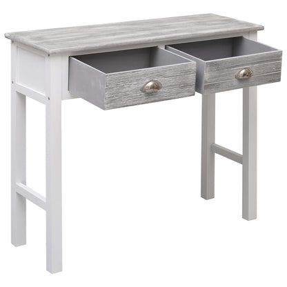 Mesa Consola De Madera Gris 90x30x77 Cm_1