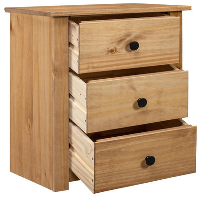 Mesita De Noche De Madera Maciza Pino Estilo Panamá 46x40x57 Cm_0