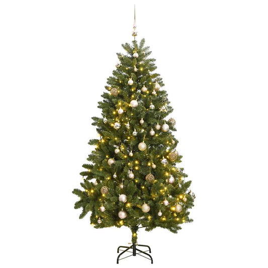 Vidaxl Árbol De Navidad Artificial Con Bisagras 300 Led Y Bolas 270 Cm_0