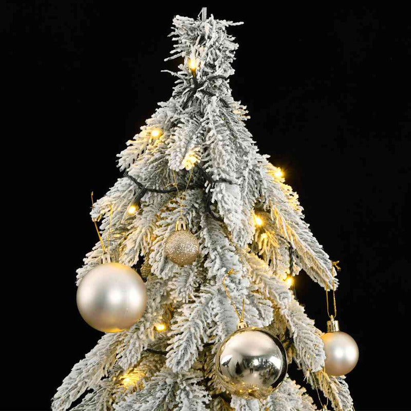 Vidaxl Árbol De Navidad Artificial Con 150 Leds Bolas Y Nieve 150 Cm_1