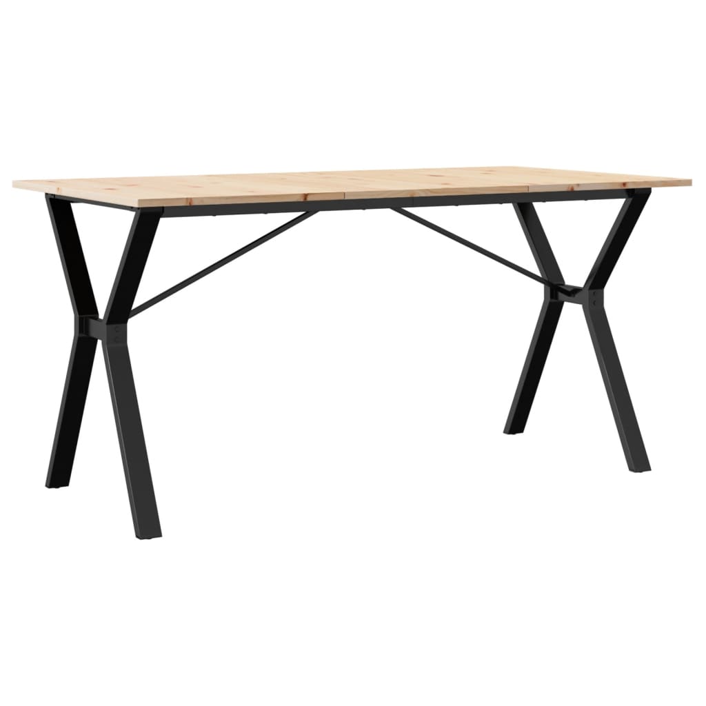 Mesa De Comedor Marco Y Madera Maciza Pino Y Acero 140x80x75cm_0