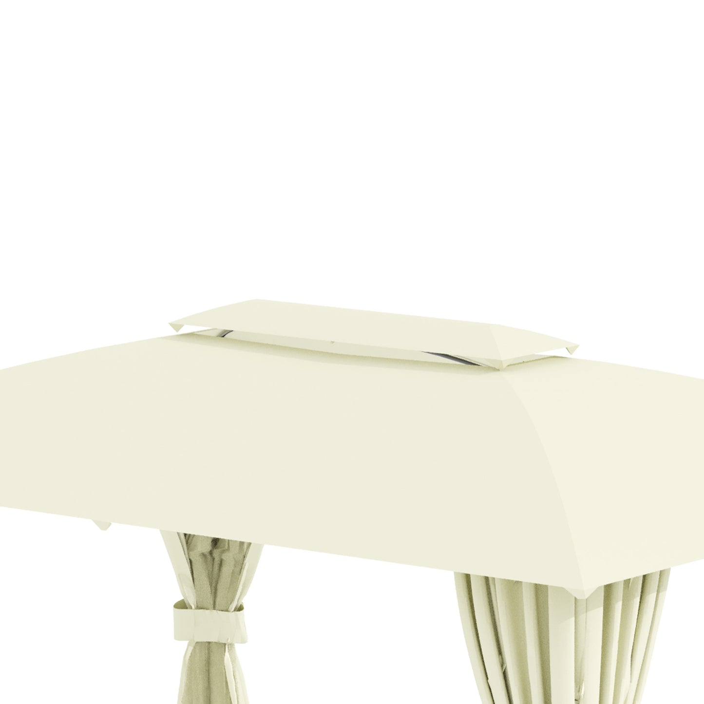 Outsunny Cenador De Jardín 4x3m Con Doble Techo 4 Cortinas Y 4 Mosquiteras Crema_4