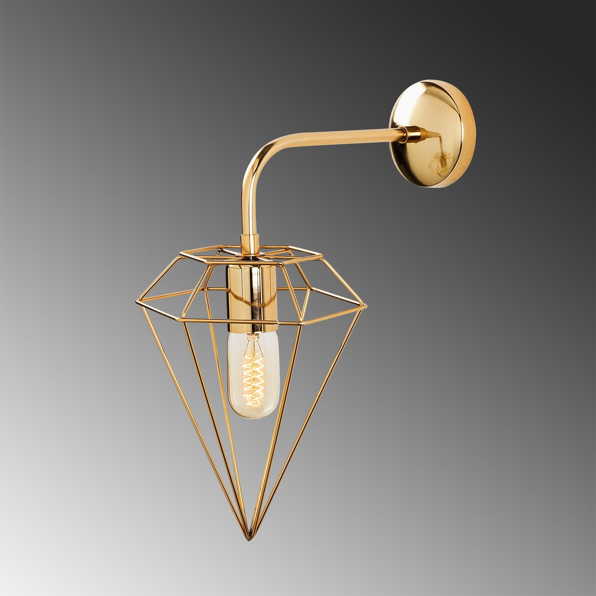 Aplique De Pared, Metal , Oro, 20x37x43, Casquillo E 27 Max 40 W_3