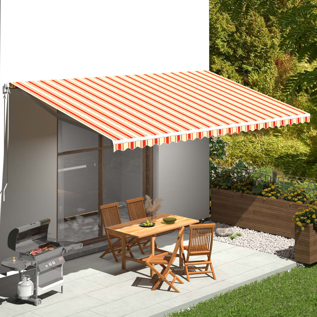 Tela De Repuesto Para Toldo Amarillo Y Naranja 6x3,5 M Poliéster_1