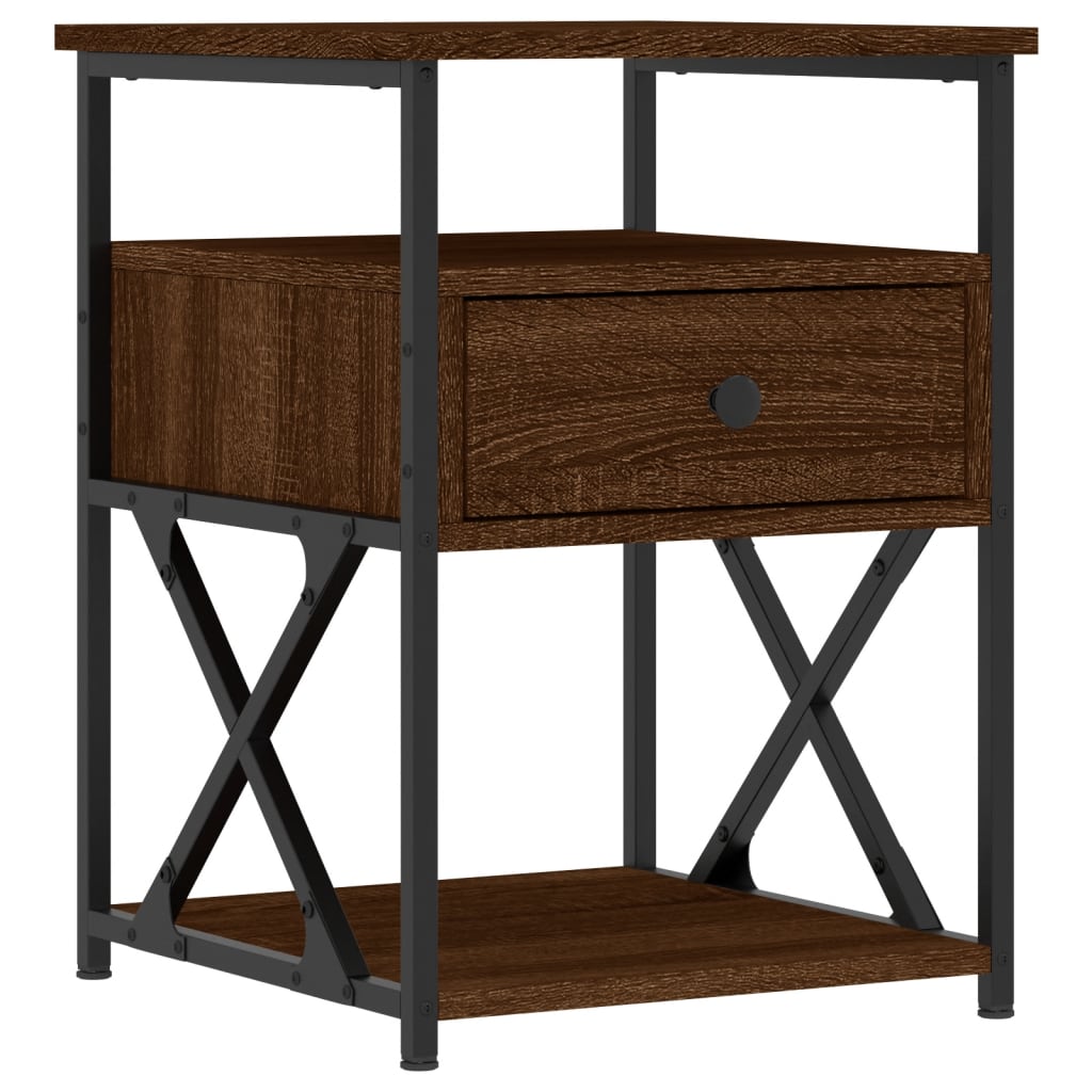 Mesitas Noche 2 Uds Madera Ingeniería Marrón Roble 40x42x55 Cm_3