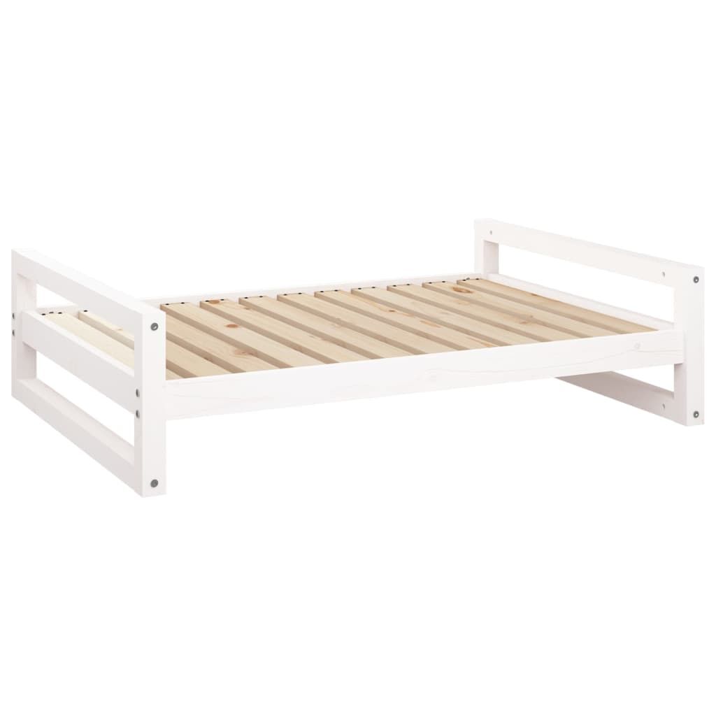 Vidaxl Cama Para Perros Madera Maciza De Pino Blanco 105,5x75,5x28 Cm_0