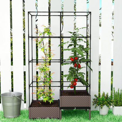 Outsunny Jardinera Con Enrejado Metálico Para Plantas Trepadoras 100x50x174 Cm_4