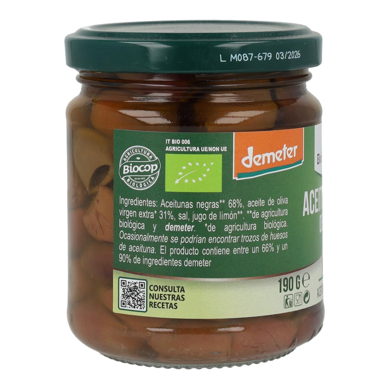 Aceitunas Mezcla Bio Organica Italia 350 gr