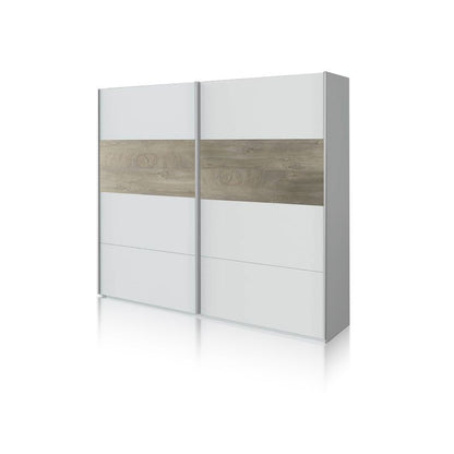 Armario Brike 180 2 Puertas Correderas Melamina, Blanco Artik, 180 X 200 X 60_3
