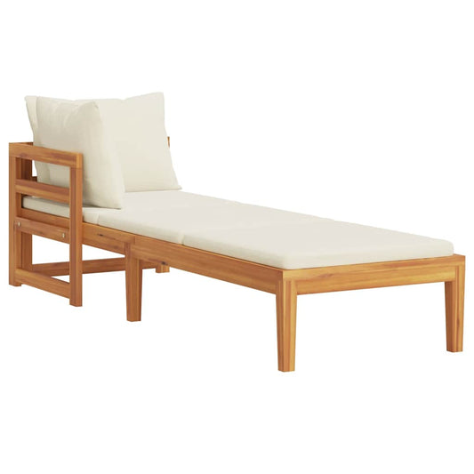 Vidaxl Tumbona 1 Reposabrazos Con Cojines Crema Madera Maciza Acacia_0