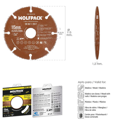 Disco Corte Madera / Plastico Ø 115 Mm. Filo De Carburo De Tungsteno_1