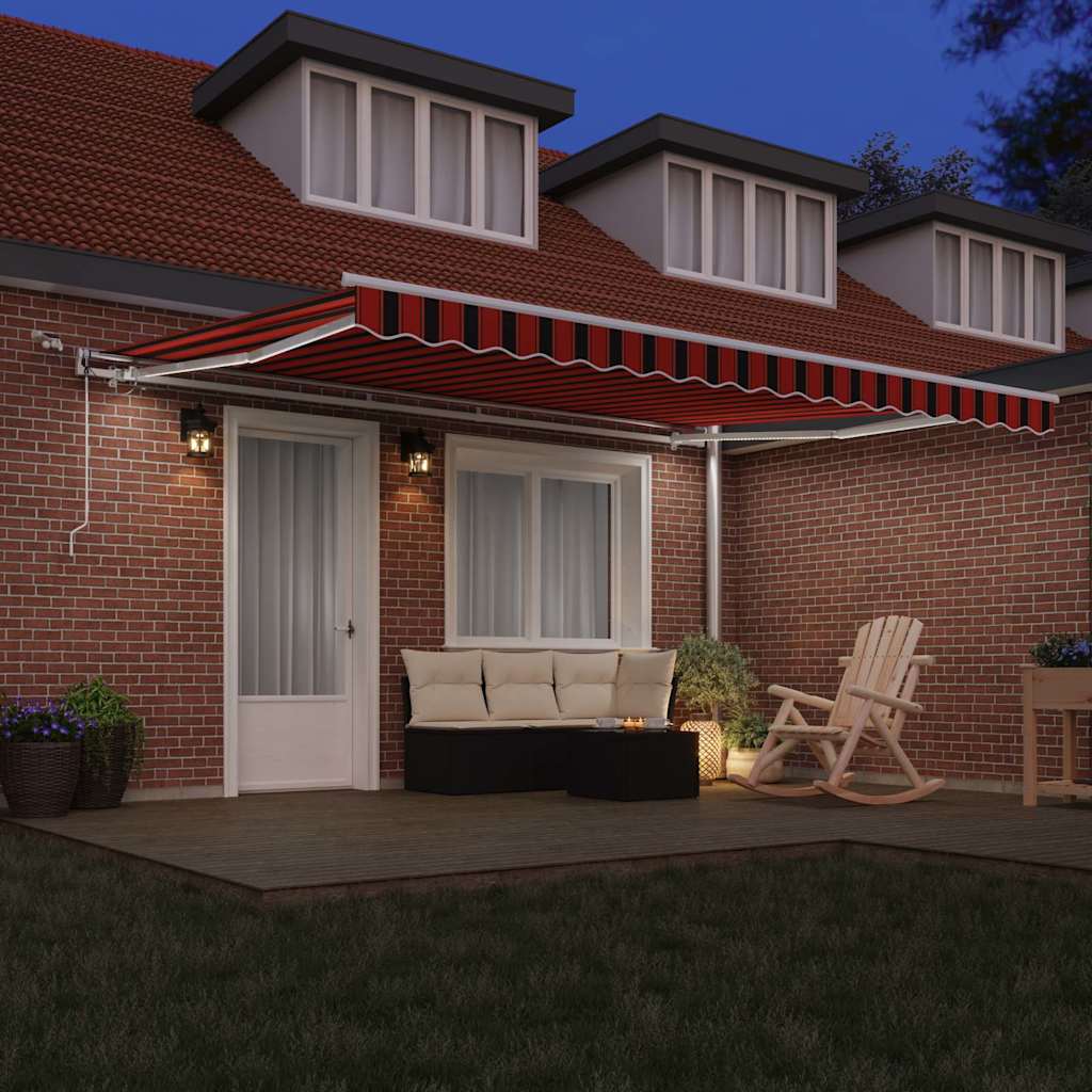 Toldo Retráctil Naranja Y Marrón 450 X 350 Cm Poliéster_2
