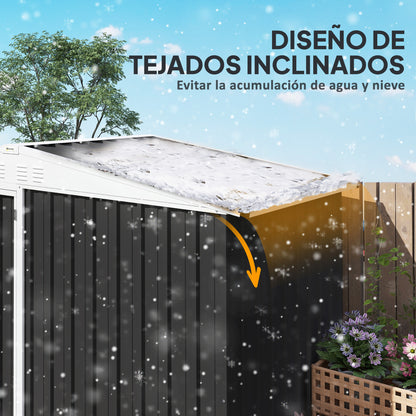 Outsunny Caseta De Jardín Exterior 2,7m² 245x117x180 Cm Con Estante De 2 Niveles_5